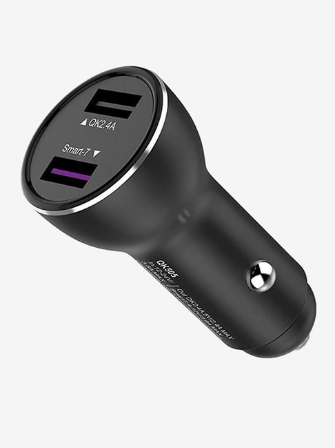 GIZMORE GIZCC702 3A Dual Port Car Charger Grey