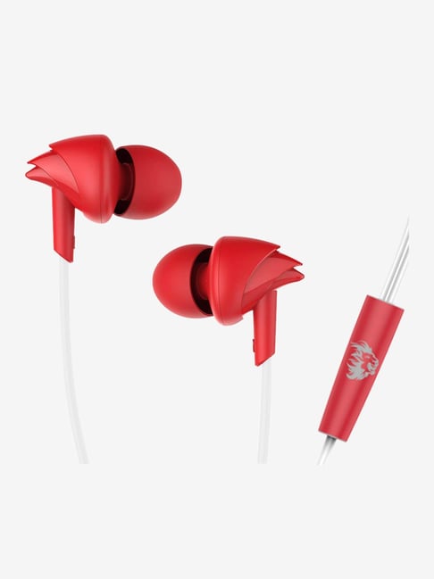 Boat 100 Kings XI Punjab Edition Wired Earphones with Mic (RedWhite)