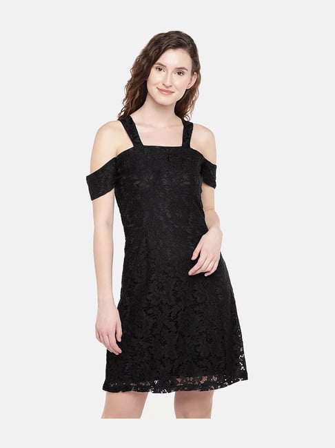 Globus Black Lace Above Knee Dress Price in India