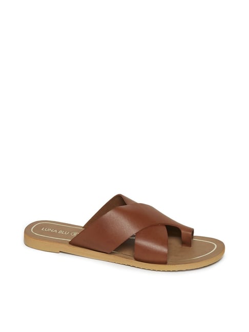 tan cross strap sandals