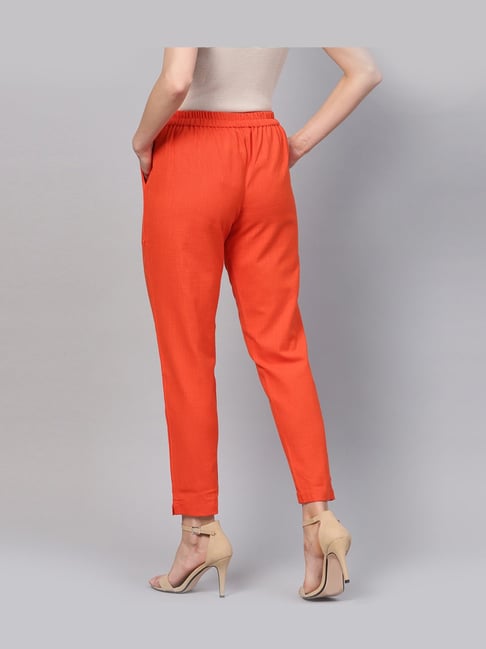 Jaipur Kurti Orange Cotton Pants