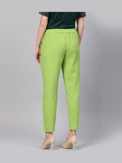 Buy Jaipur Kurti Lime Green Cotton Pants for Women Online @ Tata CLiQ