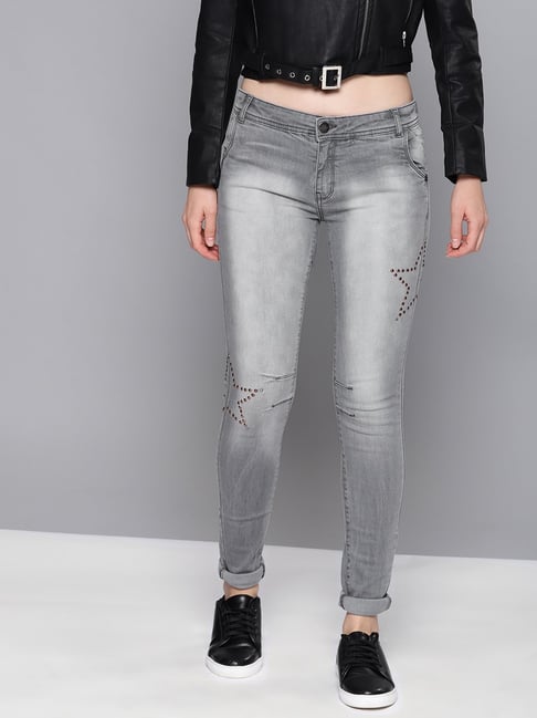 grey embellished jeans