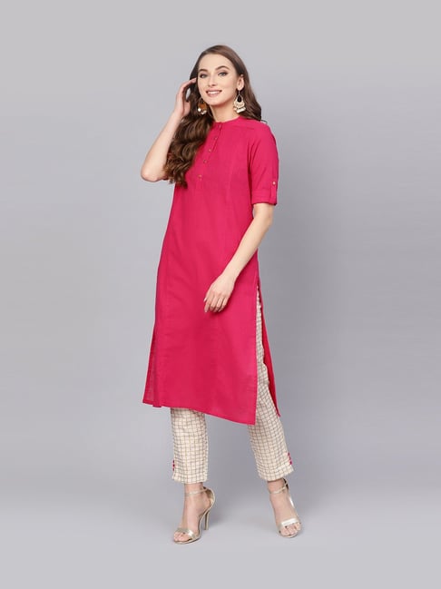 Jaipur Kurti kurta_set : Buy Jaipur Kurti Women Grey Ethnic Motifs Print  A-line Cotton Flared Kurta With Pants Online | Nykaa Fashion