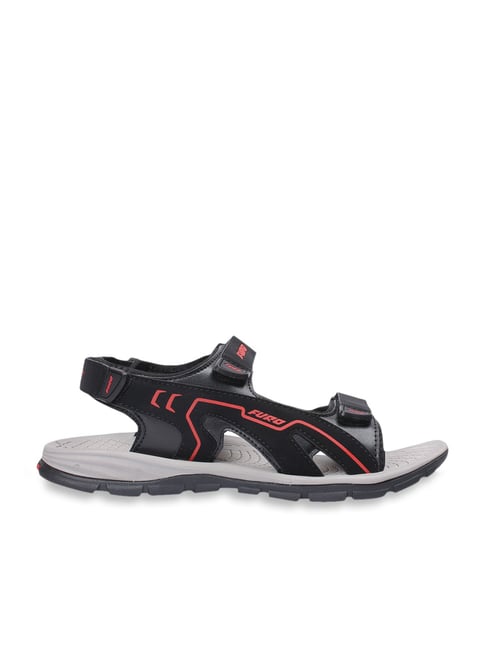 Furo by Red Chief Black Floater Sandals 