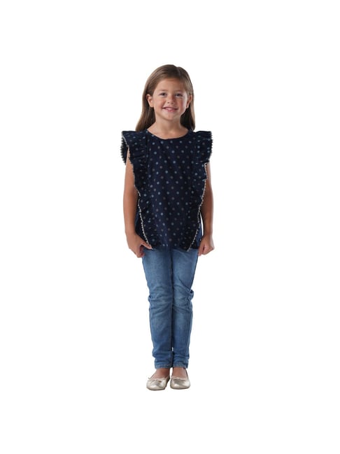 Cherry Crumble By Nitt Hyman Kids Navy Printed Top-picture-40
