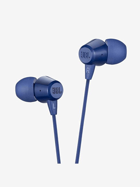 Jbl C50Hi In-Ear Wired Earphones With Mic (Blue)