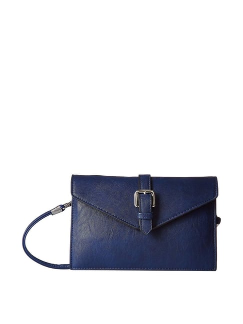 Gio Collection Navy Polyester Solid Sling Handbag-picture-46