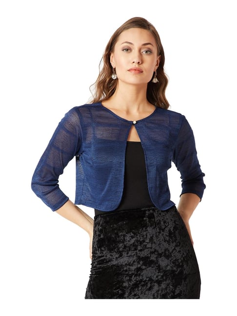 Miss Chase Navy Textured Shrug-picture-15