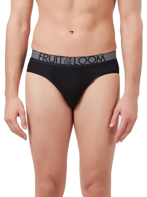 Buy Fruit of the Loom Black Cotton Briefs for Mens Online @ Tata CLiQ