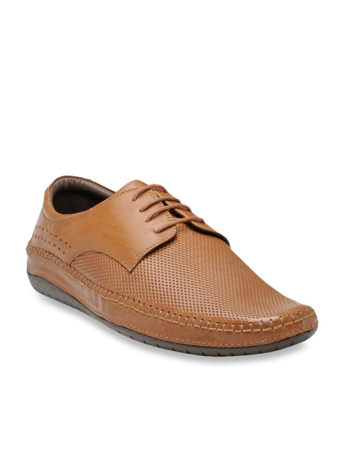 Franco Leone Men's Tan Derby Shoes