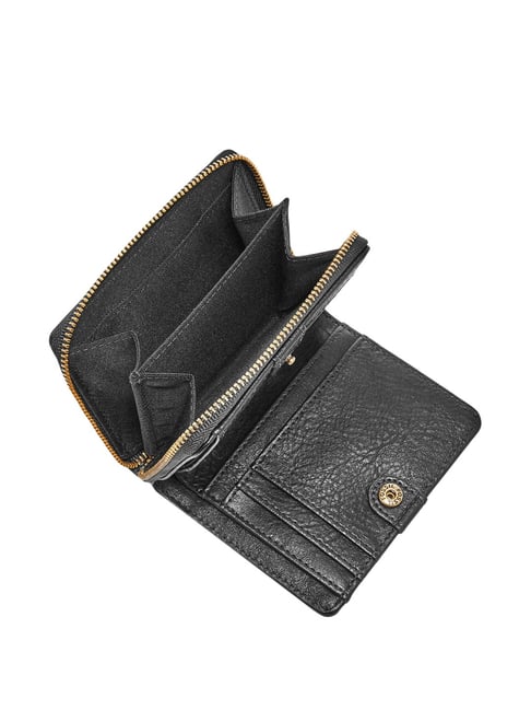 Leather Fossil Wallets Womens Fossil Logan Black Leather Casual
