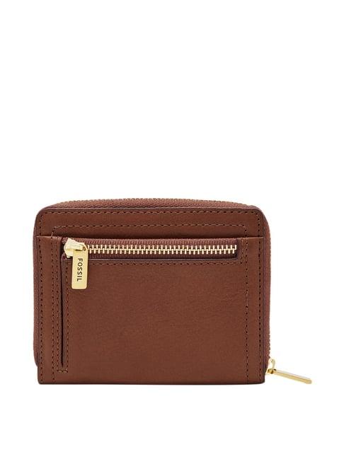 Leather Wallet Fossil Logan Zip Wallet Buy Fossil Logan Brown