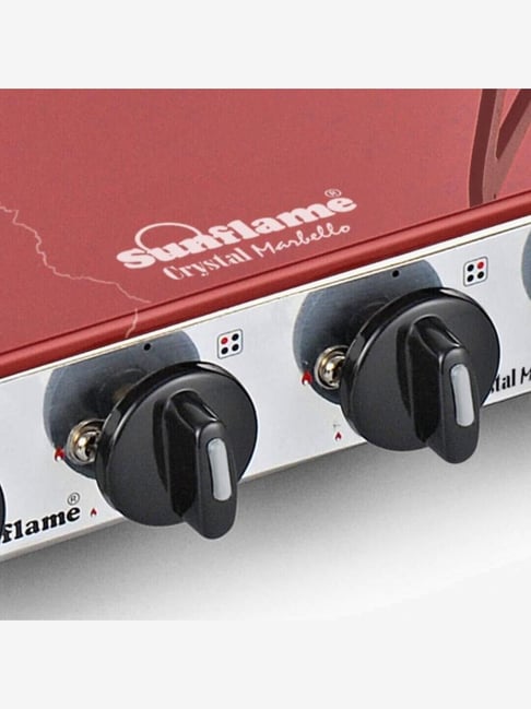Buy Sunflame Crystal Marbello SS 4 Burners Gas Stove (Red/Silver) Online at Best Prices Tata CLiQ