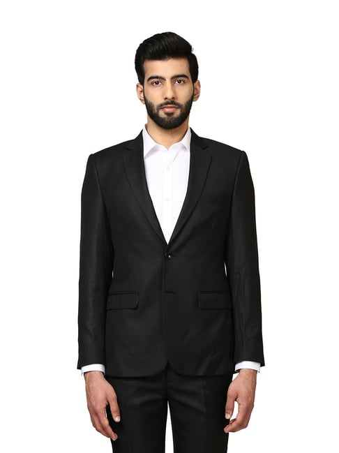 Buy Raymond Black Solid Full Sleeves Blazer for Men Online @ Tata CLiQ