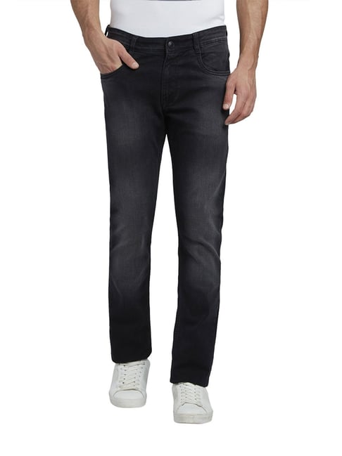 Washed Mid-Rise Slim Fit Jeans