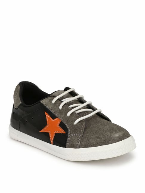 Tuskey Kids Grey & Black Sneakers