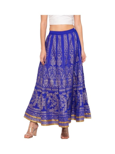 Globus Blue Printed Skirt