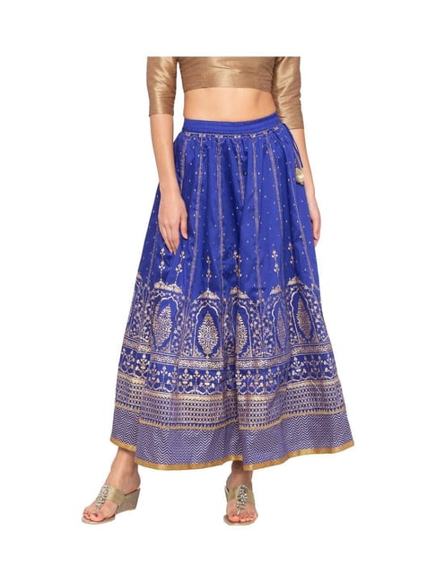 Globus Blue Printed Skirt