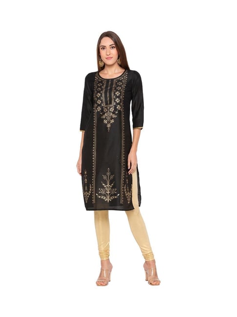 Globus Black Printed Kurta Price in India