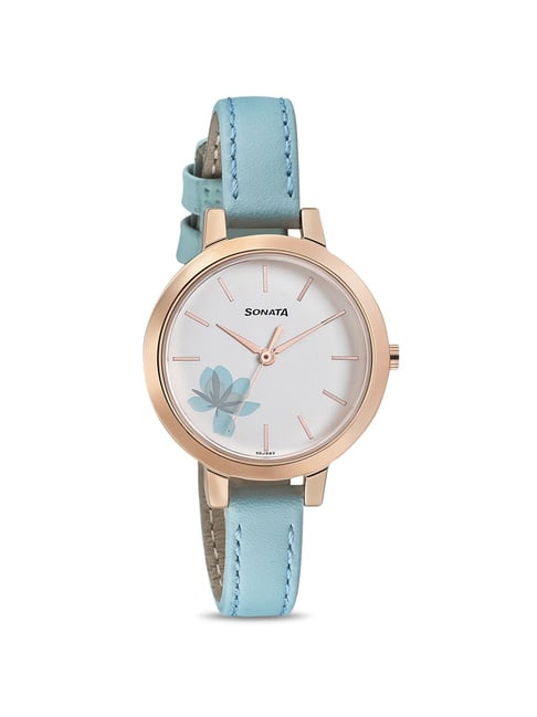 SONATA Poze Women Analog White Dial Beige Strap Analog Watch - For Women -  Buy SONATA Poze Women Analog White Dial Beige Strap Analog Watch - For  Women SP80033WL01W Online at Best