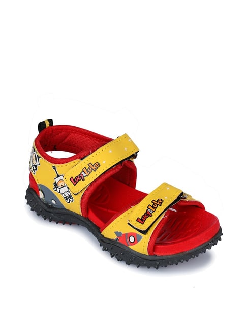 Lucy & Luke By Liberty Kids Yellow & Red Floater Sandals