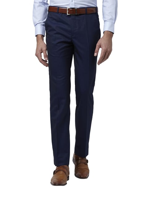 Park Avenue Dark Blue Slim Fit Trousers