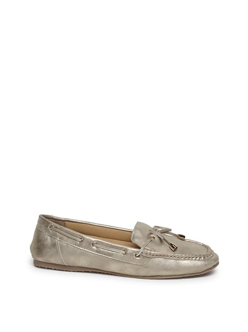 LUNA BLU by Westside Gold Faux Suede Loafers