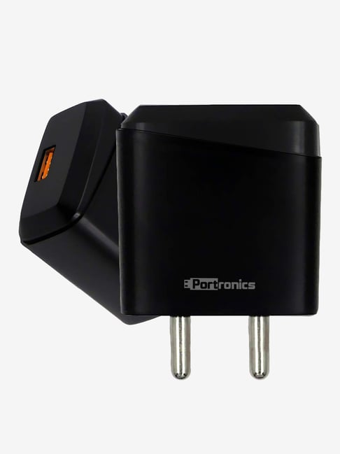 Portronics Adapto 193 POR-193 3.0A Quick Charging USB Adapter (Black)