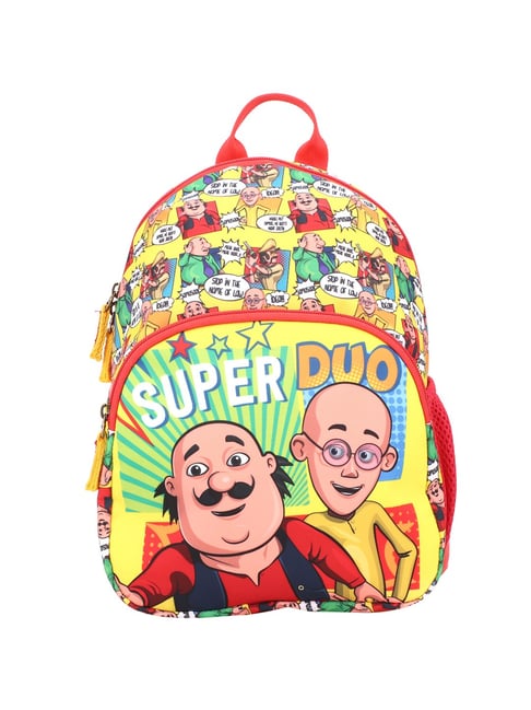 Nickelodeon Motu Patlu Yellow & Green Polyester Backpack