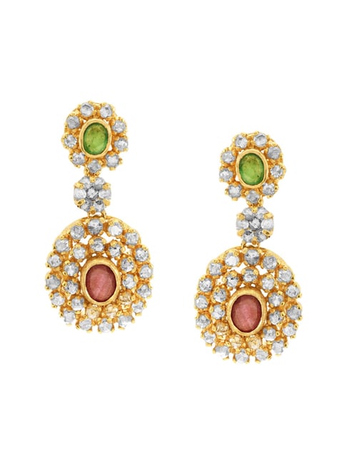 Navratna Hoop Earrings - Eterno India