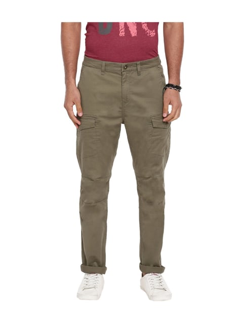 Buy Olive Trousers & Pants for Men by BREAKBOUNCE Online | Ajio.com