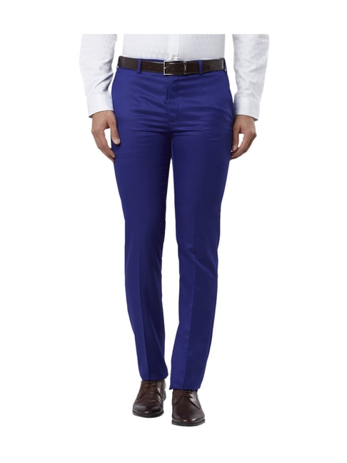 Buy online Charcoal Polyester Flat Front Formal Trouser from Bottom Wear  for Men by Solemio for ₹859 at 57% off | 2024 Limeroad.com