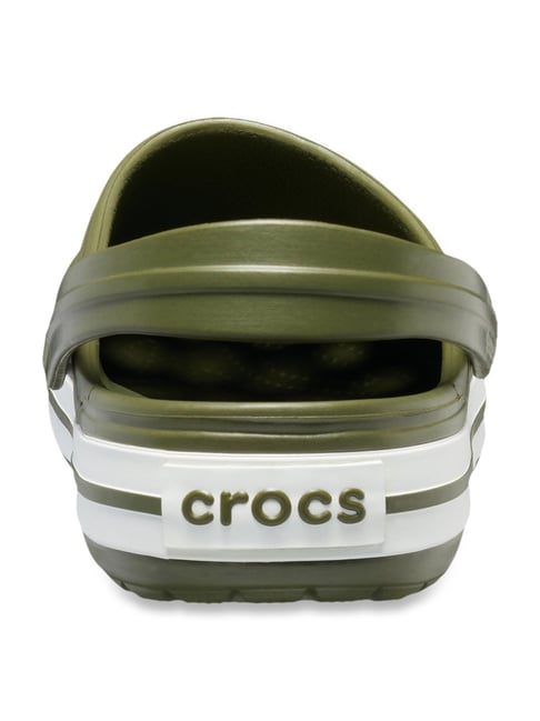 crocs army green white