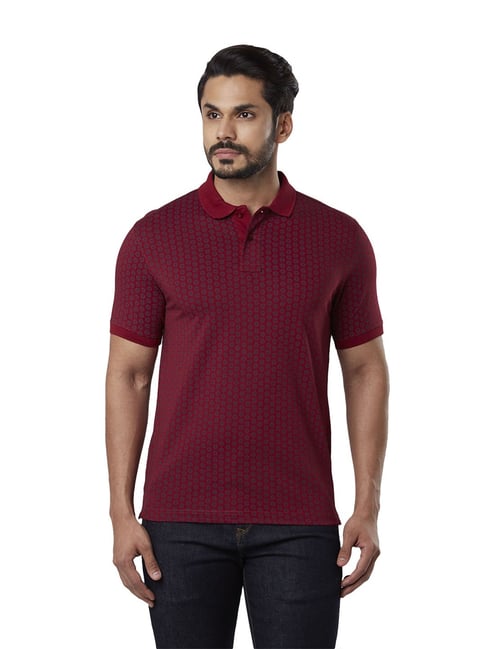 Maroon Regular Fit Polo T-Shirt 
