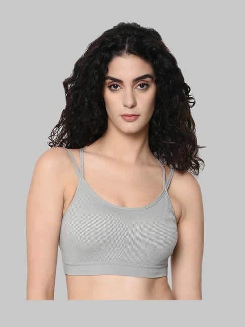 Buy Da Intimo Women Grey Solid Sports Bra Online