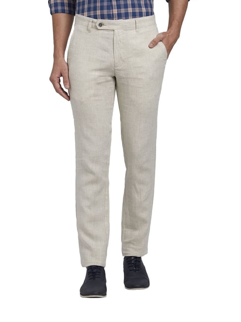 LINEN CASUAL FLAT FRONT TROUSERS  ST4U