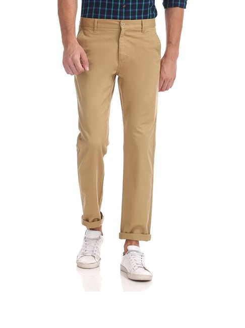 Buy Ruggers Navy Solid Mid Rise Trousers for Men Online @ Tata CLiQ