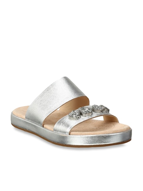 clarks silver sandals
