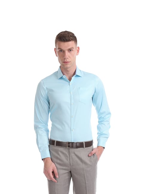 Buy Excalibur Aqua Slim fit Solid Shirt 