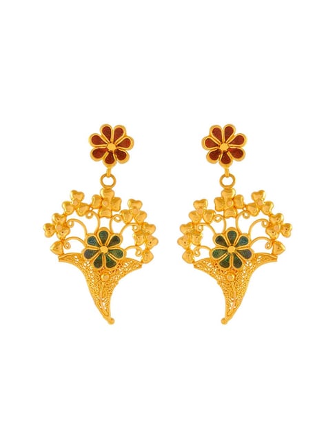 Gold Earrings Online | Buy Latest Designs at best price | PC Chandra