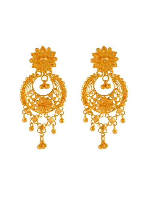 Buy P.C. Chandra Jewellers Women Online Exclusive Yellow Gold 14Kt(585)  Drop Earrings - 4.55 Grams at Amazon.in