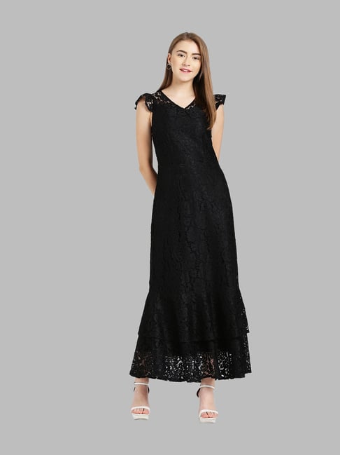 zink london black maxi dress