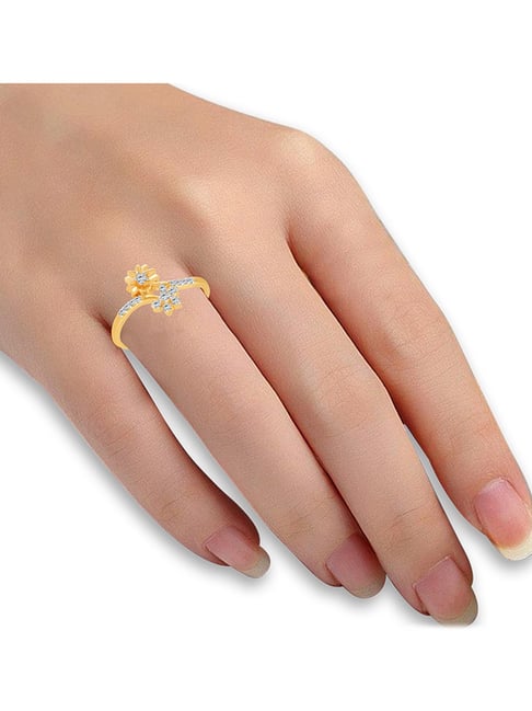 Elegant 18 KT Yellow Gold and Diamond Ring for Women | PC Chandra Jewellers