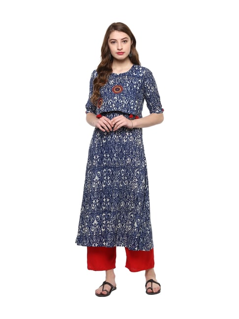 La Firangi Blue Printed Kurta