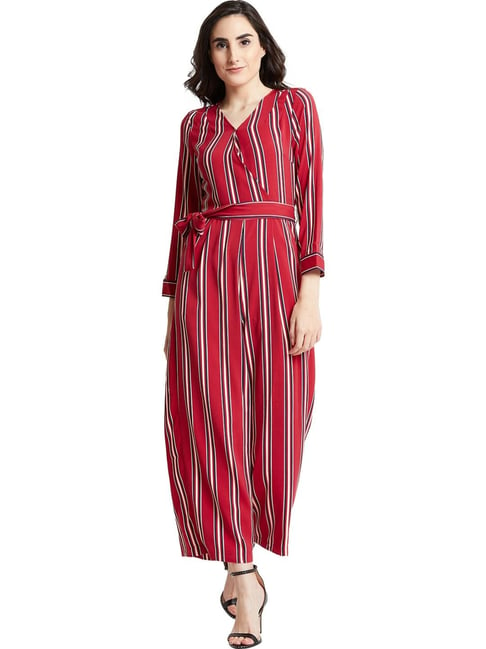 Buy Cover Story Red & White Striped Jumpsuit For Women Online @ Tata Cliq