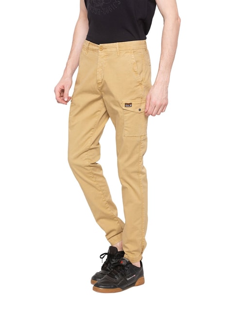 Buy Spykar Men Beige Solid Slim fit Regular trousers Online at Low Prices  in India  Paytmmallcom