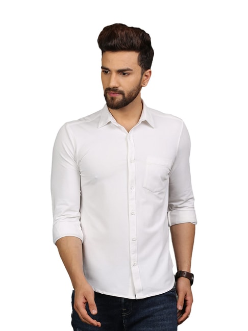 Buy TURMS White Slim Fit Shirt Online at Best Prices | Tata CLiQ