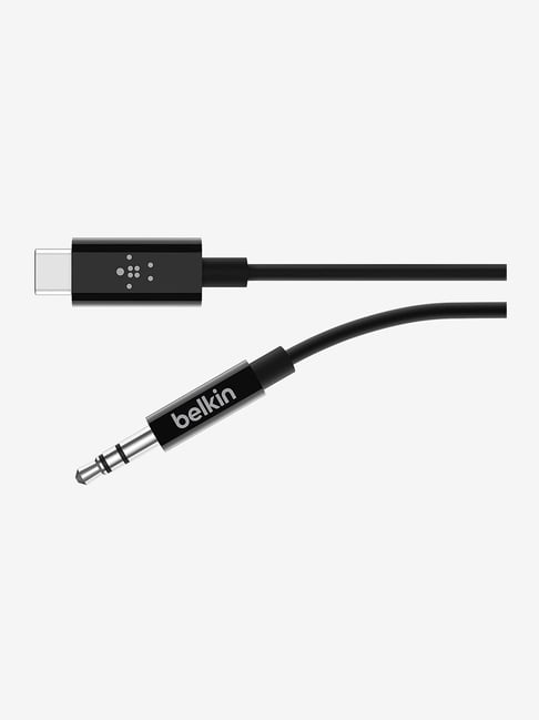 Belkin Rockstar F7U079BT03 Audio Cable with USB-C Connector  (Black)