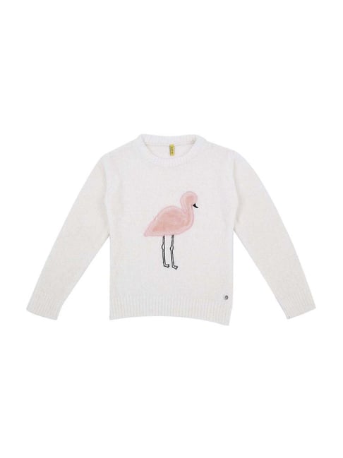 Gini & Jony Kids White Applique Sweater